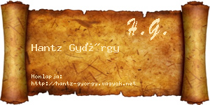 Hantz György névjegykártya